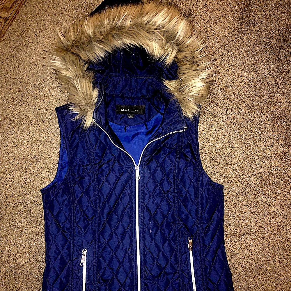 Black Rivet Vest Fur